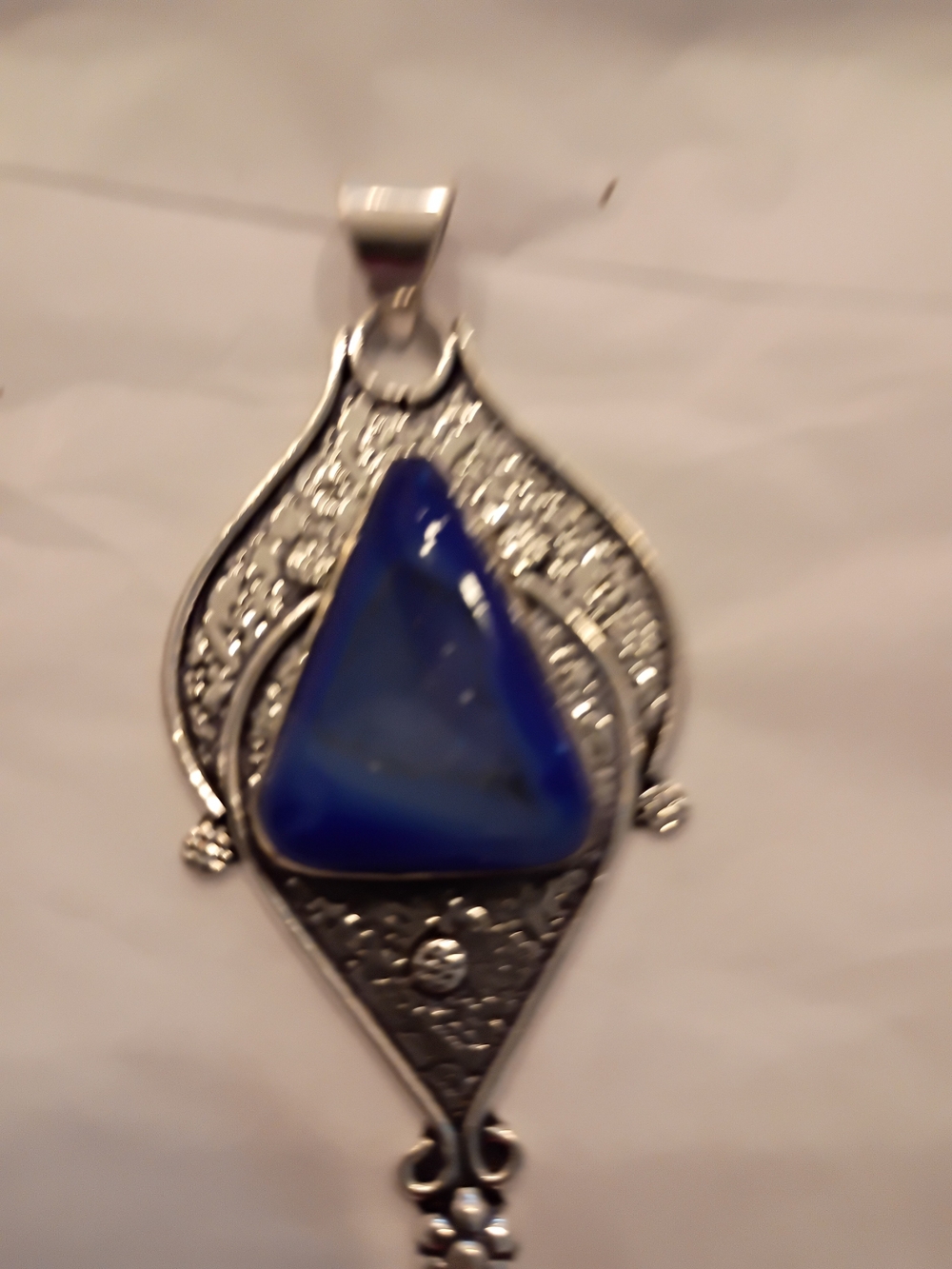 Handcrafted Blue Druzy Pendant Stunning! - Picture 4 of 6
